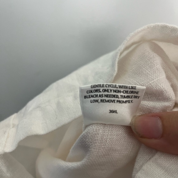 Eileen fisher 100% Irish linen white trouser pants size medium - Picture 7 of 7